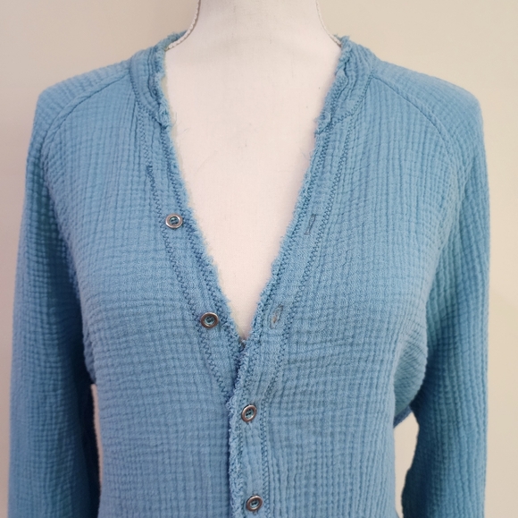 Free People We The Free Summer Daydream Button Down | Blue | M - Picture 2 of 7